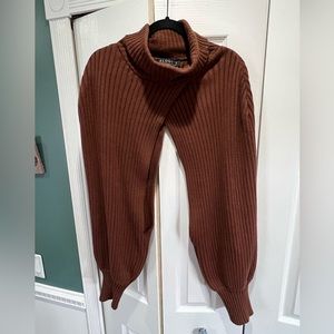 Turtleneck Sweater Scarf, Eloquii Size 18-20, brown